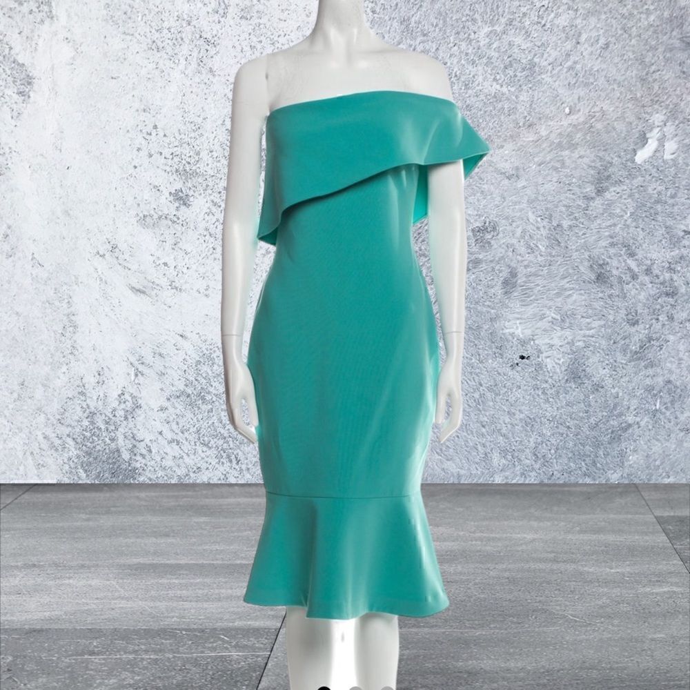 Likely Turquoise One‎ Shoulder Off Shoulder Dress